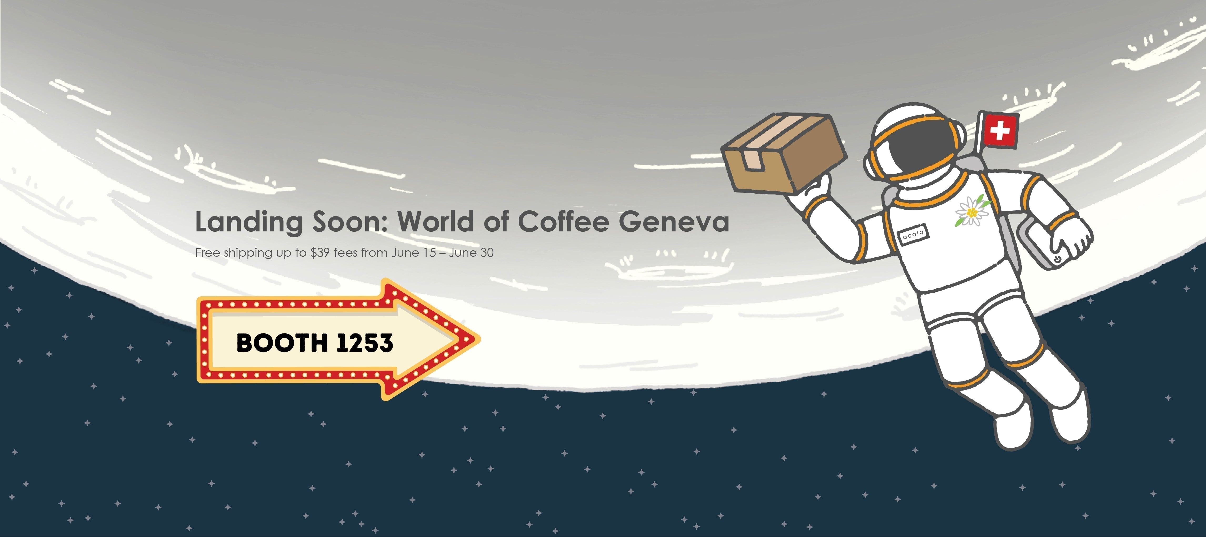 Pictured: Astronaght with a box and the flag of Switzerland. Check out Acaia's booth at WOC- Geneva Booth 1253