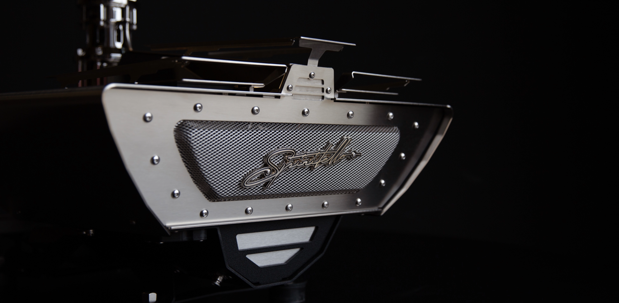 The back profile of Kees van der Westin's Spiritello, a single group lever espresso machine made in collaboration with Acaia's weigh to brew technology