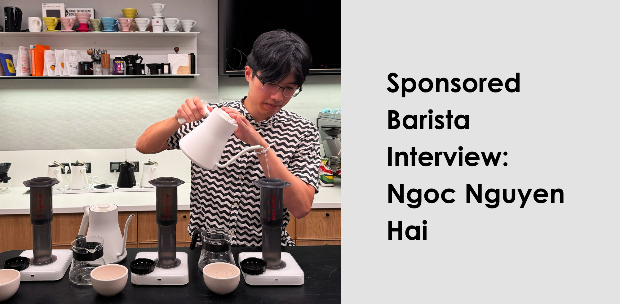 Ngoc Dialing in his competition coffee with his Acaia Pearl S scales